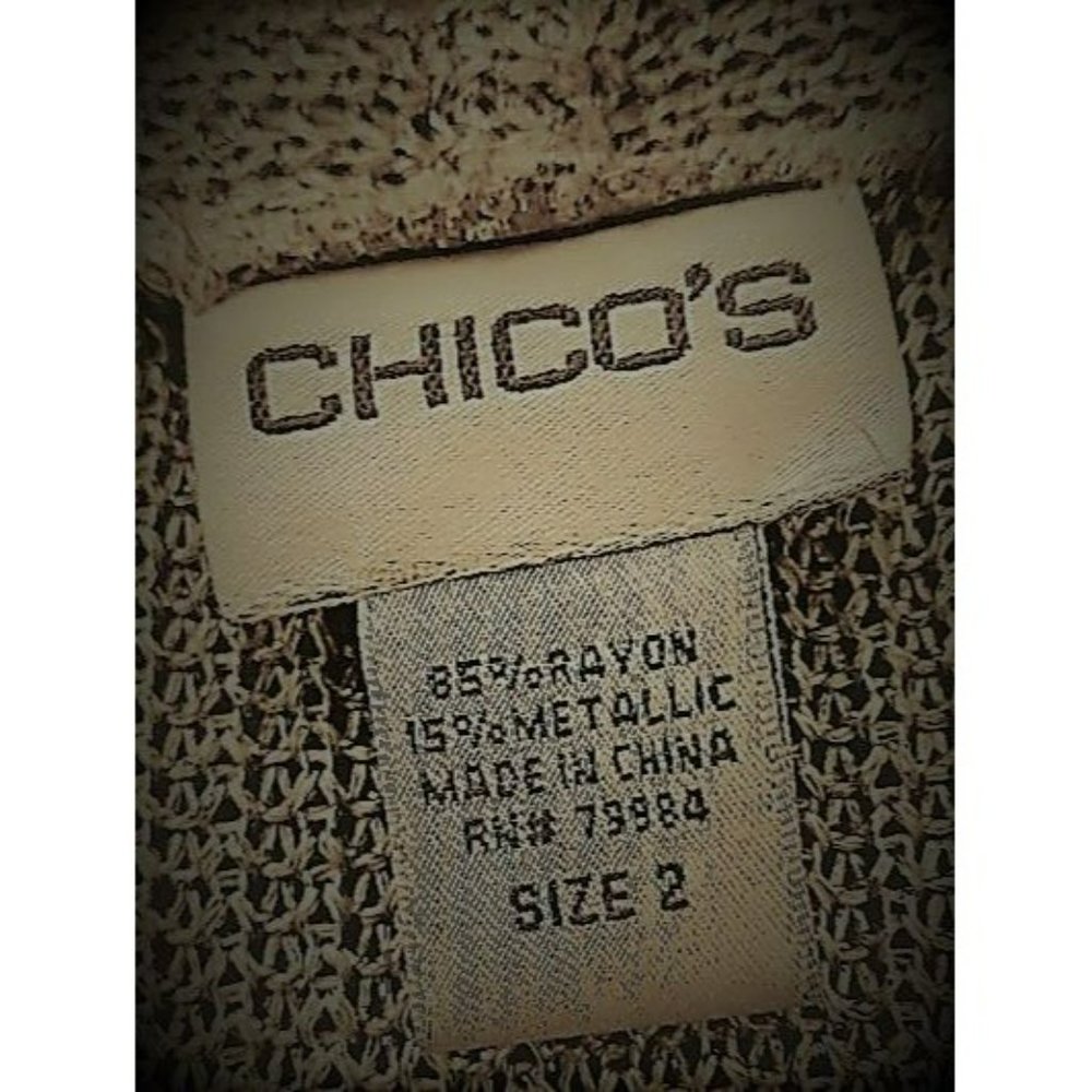 CHICO'S Women's Metallic Thread Topper - Picture 5 of 6